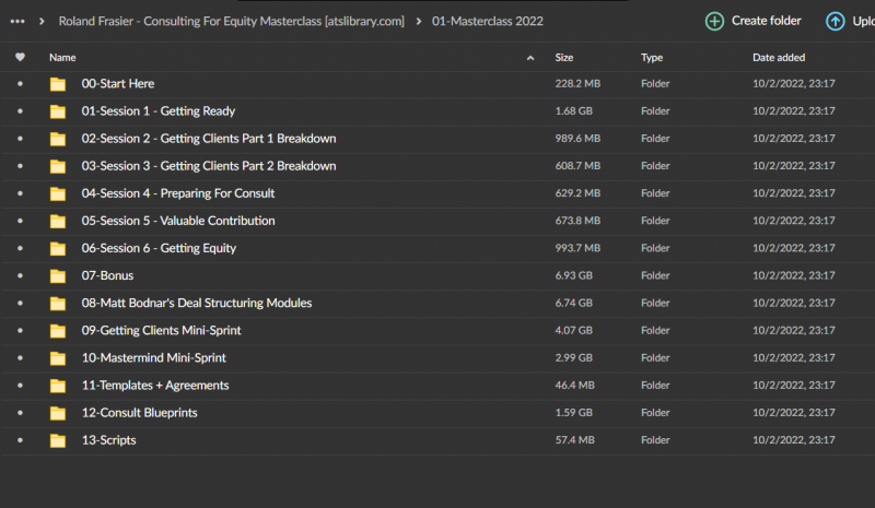 Roland Frasier – Consulting For Equity Masterclass