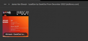 James Van Elswyk – LeadGen by GeekOut From December 2022