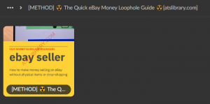 [METHOD] ☢️ The Quick eBay Money Loophole Guide ☢️