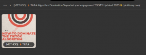 [METHOD] ⚡️TikTok Algorithm Domination Skyrocket your engagement TODAY Updated 2023✨