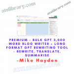 Mike Hayden – Premium – Bulk GPT 3,000 Word Blog Writer