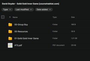 David Snyder – Solid Gold Inner Game