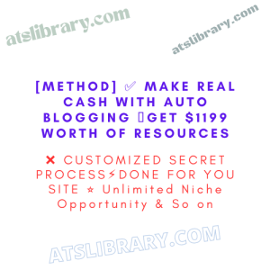 [METHOD] ✅ Make Real Cash with Auto Blogging ⛔Get $1199 Worth of Resources ❌ CUSTOMIZED SECRET PROCESS⚡DONE FOR YOU SITE ⭐ Unlimited Niche Opportunity & So on