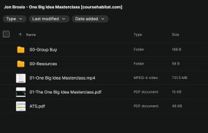Jon Brosio – One Big Idea Masterclass
